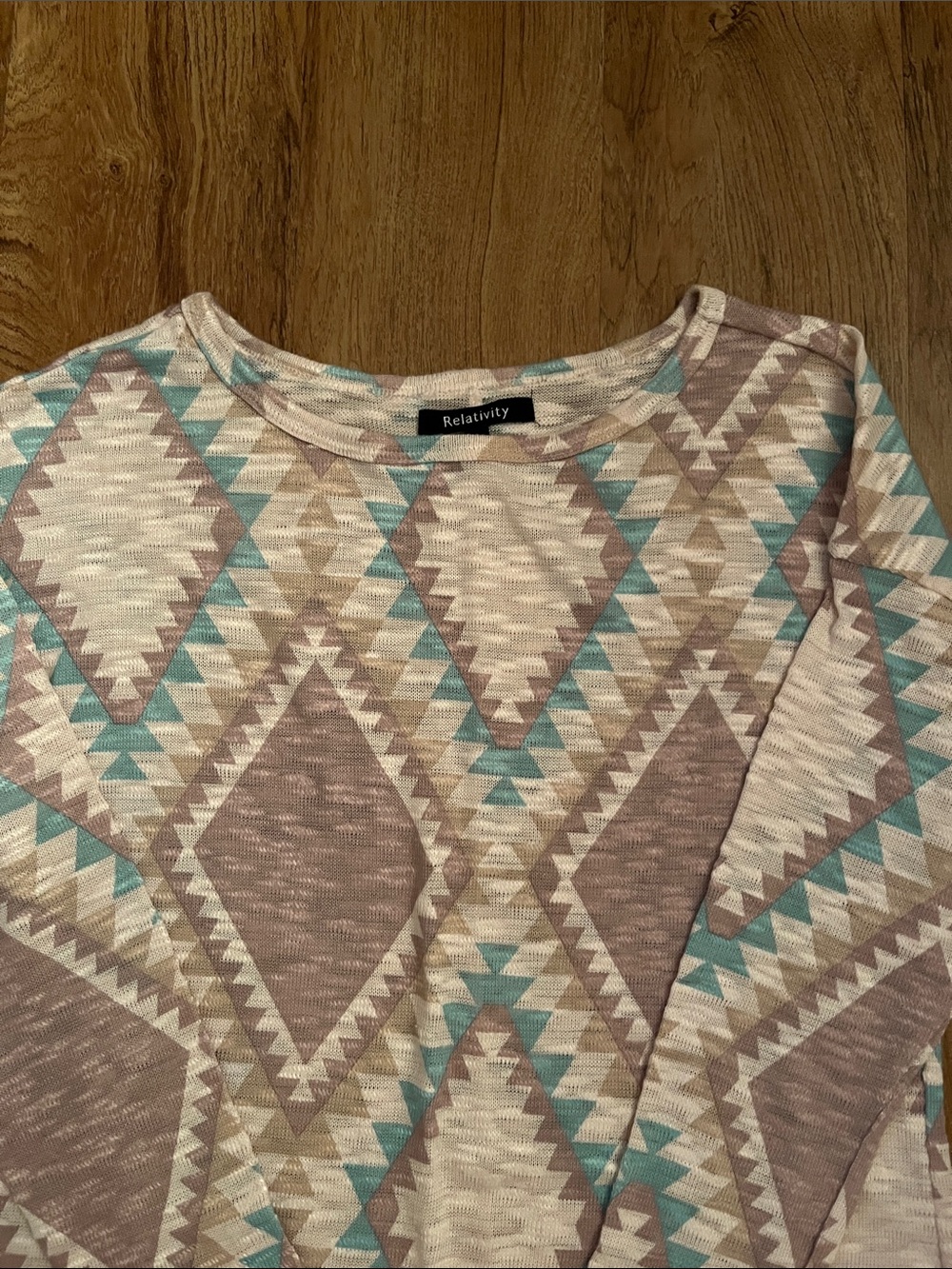 Relativity Aztec Tunic Top - Picture 2 of 6